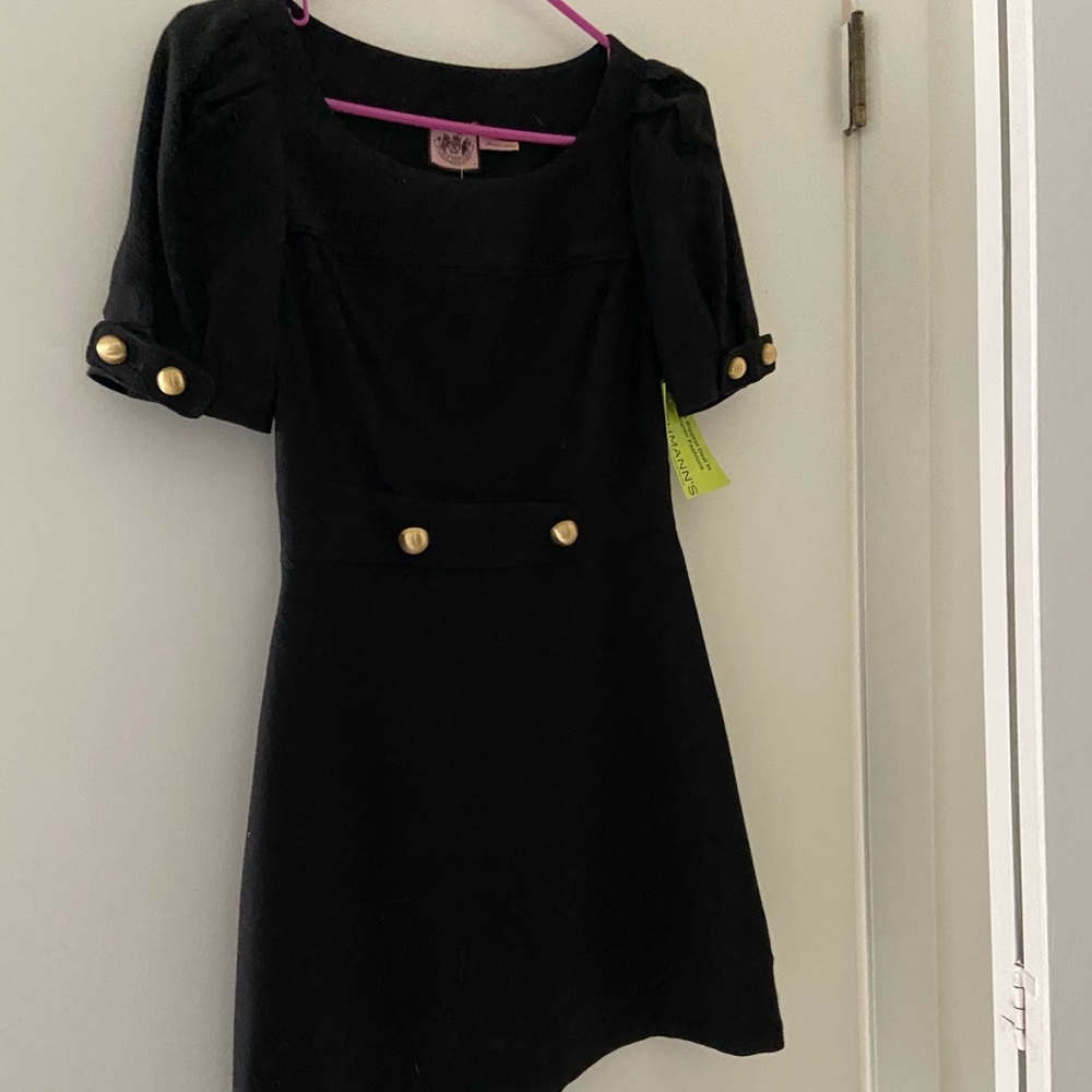 Juicy Couture Black Dress With Gold Buttons